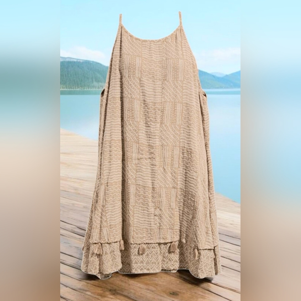 Lula Soul Bohemian Tan Sleeveless Dress